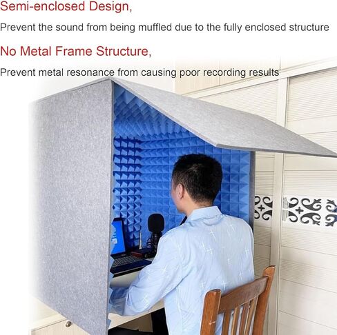Desktop Sound Enclosures, Portable Vocal Studio Sound Enclosures, High Density Acoustic Foam for Vocal Filtering, Microphone Sound Enclosures, Audio Soundproofing Platforms,Yellow in Kuwait