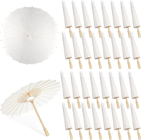 MOTOTO 4 Pieces 33 Inches White Paper Umbrellas Parasol Chinese Japanese Oiled Paper Umbrellas Decorative DIY Painting Parasol for Wedding Bridal Party Decor in Saudi Arabia