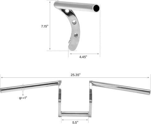 SLMOTO 1" Z Bars Handlebar Fit for Drag Bar Harley Bobber Softail Dyna Sportster Motorcycle Triumph BSA Norton Indian Victory Choppers Bobbers in Saudi Arabia