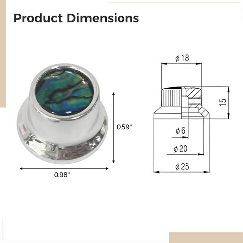 مقابض جيتار مرصعة بالكروم، ومقابض جيتار الجهير، ومقابض جهير الجاز، وأربعة قطع، لمقاييس الجهد بقطر 6 مم أو أقل، سهلة التركيب عبر مفتاح ربط سداسي in Kuwait