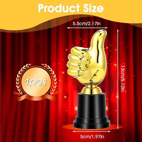 Mini Thumbs Up Trophy Award, 5.12in Plastic Winner Trophies for Celebrations, Sports, Classroom, Office, and Competitions in Saudi Arabia