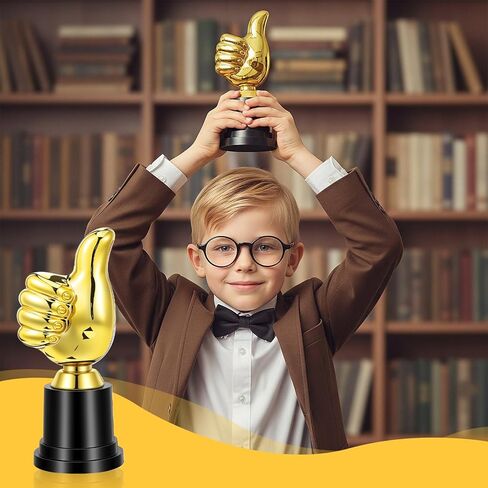 Mini Thumbs Up Trophy Award, 5.12in Plastic Winner Trophies for Celebrations, Sports, Classroom, Office, and Competitions in Saudi Arabia