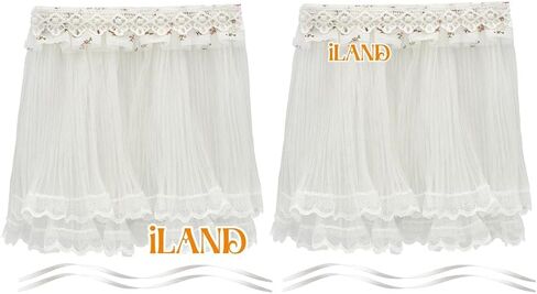 iLAND Miniature Dollhouse Accessories on 1/12 Scale, Dollhouse Curtains Set of Multi-Layered Lace & Tulle Curtains 2pcs in Kuwait