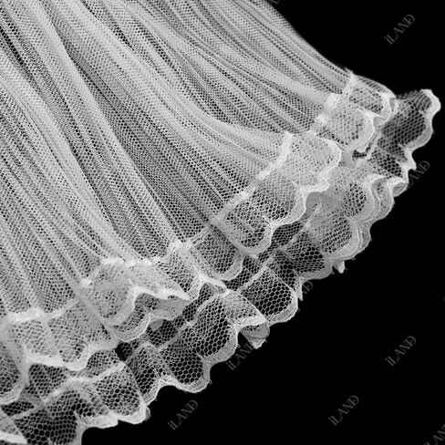 iLAND Miniature Dollhouse Accessories on 1/12 Scale, Dollhouse Curtains Set of Multi-Layered Lace & Tulle Curtains 2pcs in Kuwait