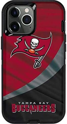 Skinit Decal Phone Skin Compatible with OtterBox Defender Case for iPhone 12 Pro Max - Officially Licensed NFL Tampa Bay Buccaneers Design in Saudi Arabia