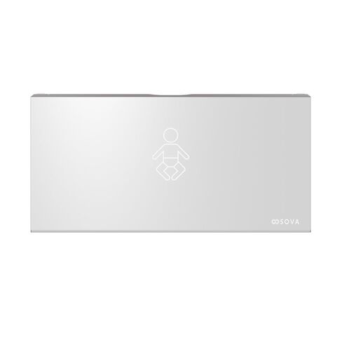 Sova Aura Horizontal Frameless Surface Mount with Full Stainless Steel Wrap Baby Changing Station (No Handle, No Corners) in Kuwait