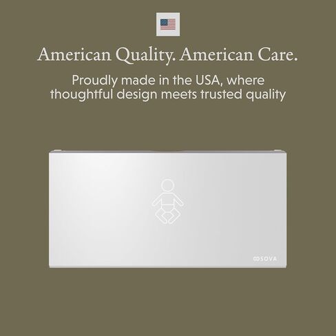 Sova Aura Horizontal Frameless Surface Mount with Full Stainless Steel Wrap Baby Changing Station (No Handle, No Corners) in Kuwait