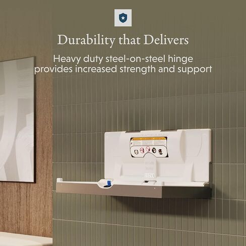 Sova Aura Horizontal Frameless Surface Mount with Full Stainless Steel Wrap Baby Changing Station (No Handle, No Corners) in Kuwait