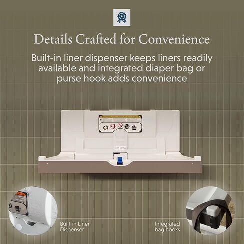 Sova Aura Horizontal Frameless Surface Mount with Full Stainless Steel Wrap Baby Changing Station (No Handle, No Corners) in Kuwait