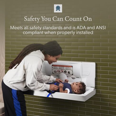 Sova Aura Horizontal Frameless Surface Mount with Full Stainless Steel Wrap Baby Changing Station (No Handle, No Corners) in Kuwait