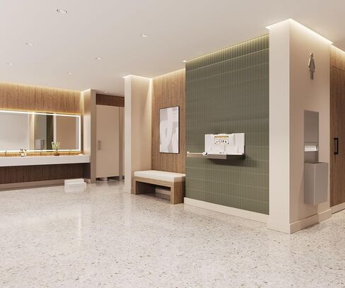 Sova Aura Horizontal Frameless Surface Mount with Full Stainless Steel Wrap Baby Changing Station (No Handle, No Corners) in Kuwait