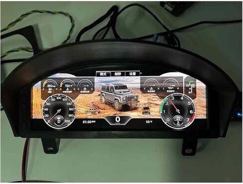 عداد المسافات LCD مقاس 12.3 بوصة متوافق مع مجموعة التحديثية الداخلية لسيارة Land Rover Defender نظام Linux للوحة القيادة الرقمية in Saudi Arabia
