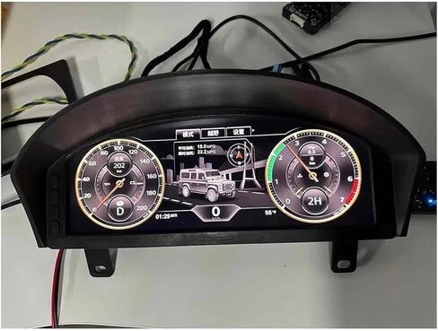 عداد المسافات LCD مقاس 12.3 بوصة متوافق مع مجموعة التحديثية الداخلية لسيارة Land Rover Defender نظام Linux للوحة القيادة الرقمية in Saudi Arabia