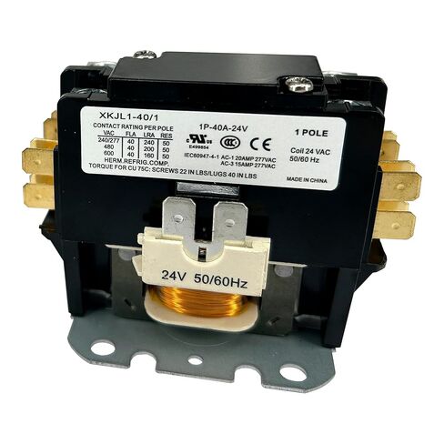 HVAC Motor Contactor 2 Pole FLA 40 Amp Coil 24VAC مكيف الهواء غرض محدد مرحلات استبدال الموصل، مكيف الهواء، مضخة الحرارة، أنظمة التبريد (2P 40A 24V) in Kuwait