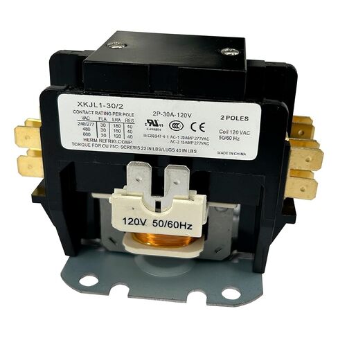 HVAC Motor Contactor 2 Pole FLA 40 Amp Coil 24VAC مكيف الهواء غرض محدد مرحلات استبدال الموصل، مكيف الهواء، مضخة الحرارة، أنظمة التبريد (2P 40A 24V) in Kuwait