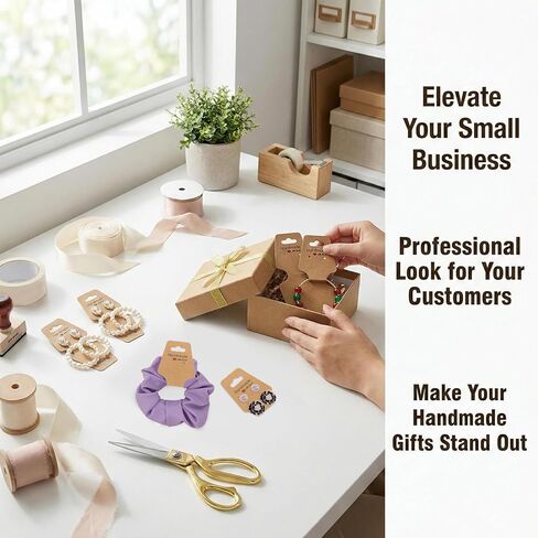 100PCS Bracelet Display Cards - Self Adhesive Jewelry Packaging for Small Business, Writable Hanging Necklace Display Cards for Selling Earrings, Hair Ties, Keychains, Handmade Jewelry, 4.7x1.7 Inch in Saudi Arabia