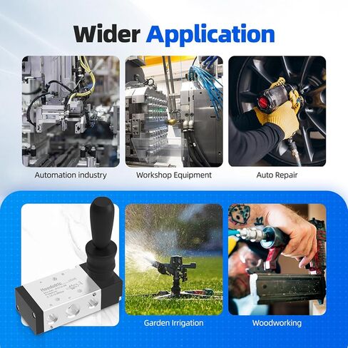 Pneumatic Solenoid Valve, Hoodutric 1/4"NPT 5 Way 2 Position Air Hand Lever Operated Valve Manual Control Push Pull Solenoid Air Valve 4H210-08 in Kuwait