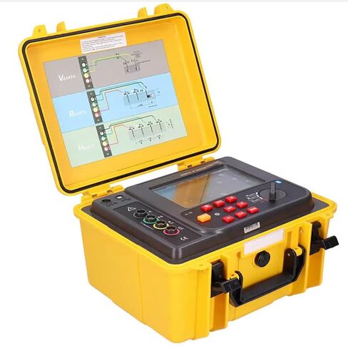 4 Wire Earth Ground Resistance Meter Tester Meter Digital Soil Resistivity Tester with Test Range 0.00Ω-30.00KΩ /0.00Ωm-9000kΩm /AC 0-600V IP65 Protective Shell in Saudi Arabia