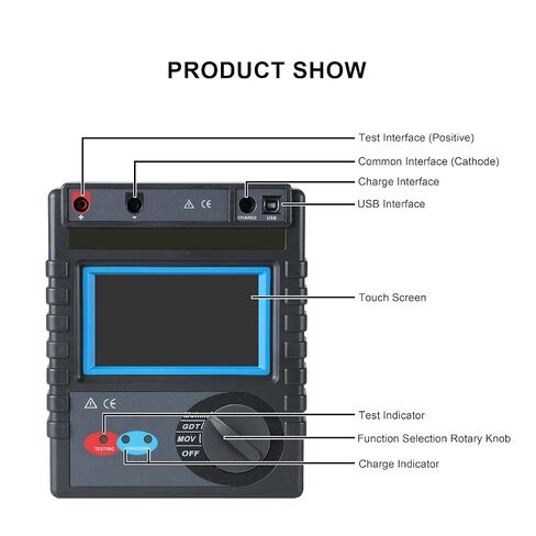 Digital Lightning Protection Component Tester with Leakage Current Measurement Range 0uA~1000uA Insulation Resistance Measurement Range 0.5MΩ~10GΩ Data Store 3000 Groups in Kuwait