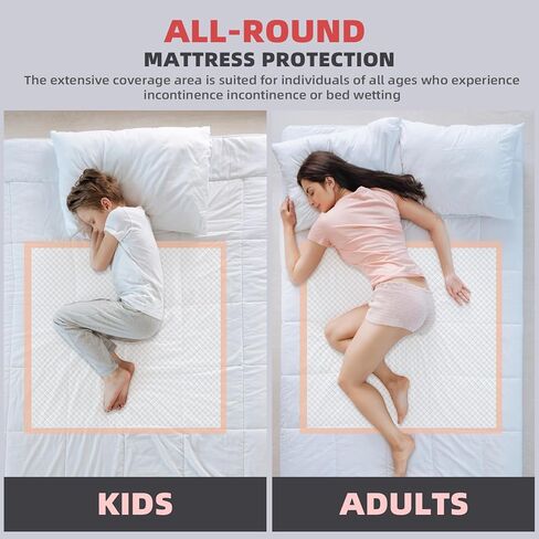 MKISS Oversized Bed Pads 40" x 60"(20 Counts), Heavy Duty Ultra Absorbent Underpads, Chucks Pads Disposable for Adults, Children, Babies, Elderly and Pets in Saudi Arabia