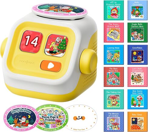 Interactive Storytelling Toys for Kids: Story Audio Machine with 3 Expression Buttons, 3 Story Cards with 120 Stories, 600 Minutes, Birthday Gift for Boys and Girls, Learning, Travel, Bedtime in Saudi Arabia