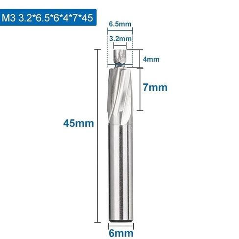 4 الناي كونتربور M3-M16 أداة الشق غاطسة حفرة 1 قطعة (3.2x6.5x9x4x7x45) CEGQOXSH in Saudi Arabia
