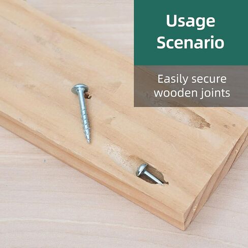 #8 Pocket Hole Screws Assortment Kit, 95Pcs Anti-Rust Zinc Plated Pocket Screws, Self-Tapping Tip Square Drive Wood Screw for Furniture with 150mm Drill Bit in Kuwait