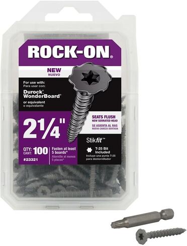 Rock-On 23321#9 by 2-1/4" Serrated Head Star Drive Cement Board Screws (100 Pack) in Saudi Arabia