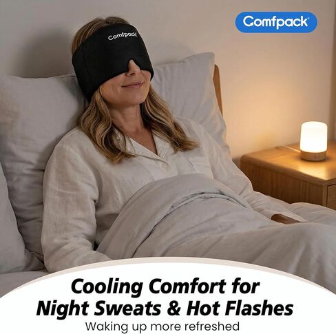 غطاء تخفيف الصداع النصفي من كومفباك مع منتج قناع حزمة الثلج من قبعة تخفيف الصداع لفترة أطول بنسبة 30%، قبعة علاج باردة من جل التبريد الناعم لعلاج الصداع النصفي وآلام الجيوب الأنفية وتخفيف التوتر والنوم والمخلفات in Kuwait