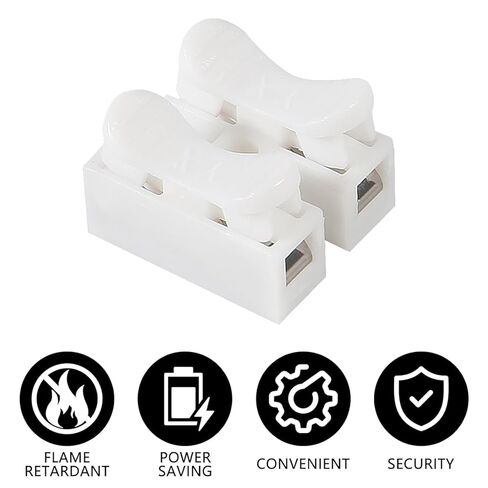 55pcs CH-2 Electrical Cable Connectors Block Push Quick Wire Cable Connector, 10A 220V 2 Pin Push-in Spring Loaded Electrical Connectors for Lighting Electrical and Automotive Wiring Electricity in Saudi Arabia