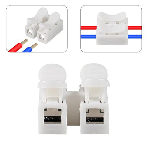 55pcs CH-2 Electrical Cable Connectors Block Push Quick Wire Cable Connector, 10A 220V 2 Pin Push-in Spring Loaded Electrical Connectors for Lighting Electrical and Automotive Wiring Electricity in Saudi Arabia