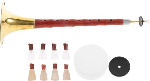 ULTECHNOVO Rosewood Suona أداة الرياح للمبتدئين، أداة الرياح الشعبية الصينية التقليدية في مفتاح C، تتضمن قصبًا بلاستيكيًا عشوائي اللون، أداة نفخ خشبية عرقية احترافية in Kuwait