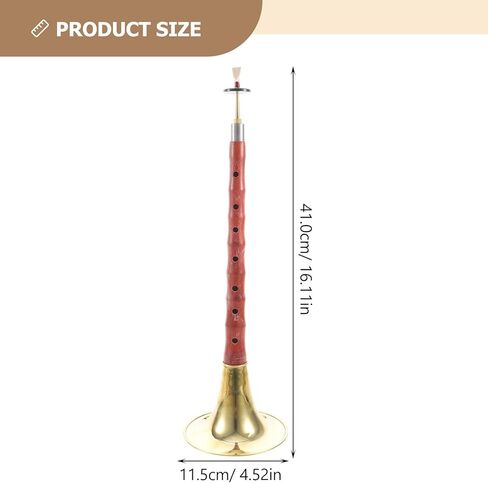 ULTECHNOVO Rosewood Suona أداة الرياح للمبتدئين، أداة الرياح الشعبية الصينية التقليدية في مفتاح C، تتضمن قصبًا بلاستيكيًا عشوائي اللون، أداة نفخ خشبية عرقية احترافية in Kuwait