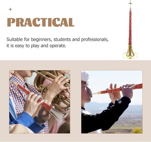 ULTECHNOVO Rosewood Suona أداة الرياح للمبتدئين، أداة الرياح الشعبية الصينية التقليدية في مفتاح C، تتضمن قصبًا بلاستيكيًا عشوائي اللون، أداة نفخ خشبية عرقية احترافية in Kuwait