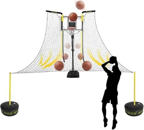 Basketball Returner Rebounder with Rotating Net - Perfect for Solo Shooting Practice, Boosts Accuracy & Efficiency for Players of All Levels in Saudi Arabia