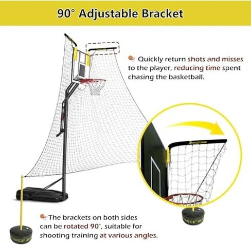 Basketball Returner Rebounder with Rotating Net - Perfect for Solo Shooting Practice, Boosts Accuracy & Efficiency for Players of All Levels in Saudi Arabia