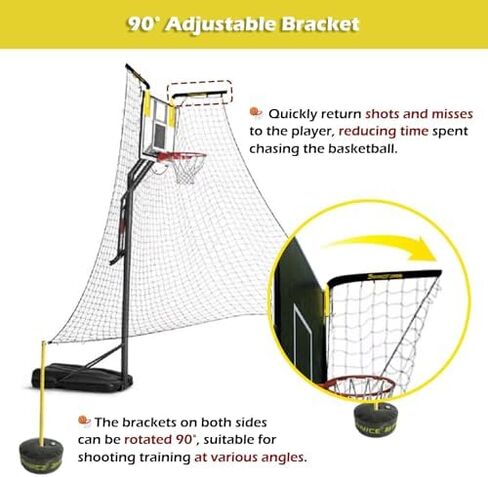 Automatic Basketball Hoop Returner - Rotatable Brackets, Rebounder Net System, Basketball Catcher Training Equipment for Home & Outdoor Practice, Ideal for Skill Development in Saudi Arabia