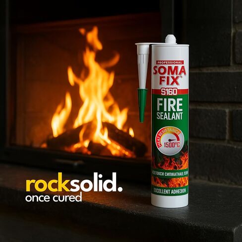 Furnace Cement - High Heat Fire Resistant Mortar, Black Fireplace Cement (2732°F), Heat Resistant Sealant for Fireplaces, Ovens, Stoves, Chimneys, Grills & Flues - 10.5 fl.oz in Kuwait