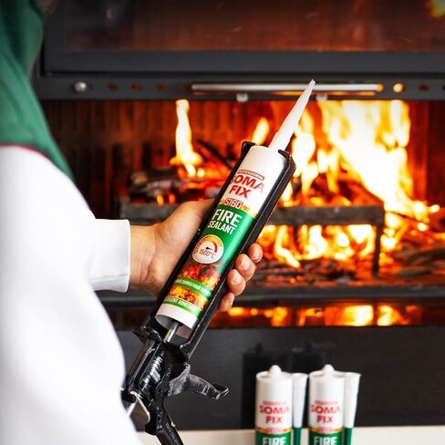 Furnace Cement - High Heat Fire Resistant Mortar, Black Fireplace Cement (2732°F), Heat Resistant Sealant for Fireplaces, Ovens, Stoves, Chimneys, Grills & Flues - 10.5 fl.oz in Kuwait