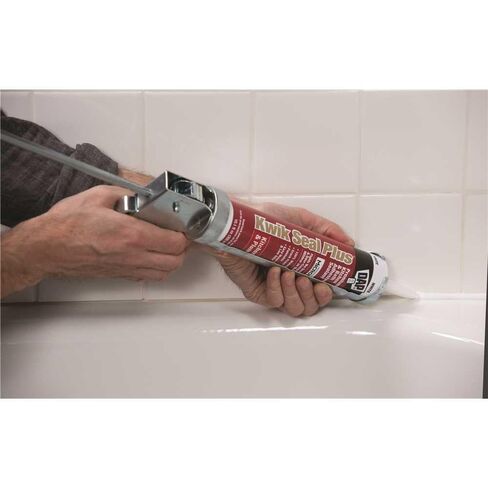 DAP 18510 Kwik Seal Plus Premium Kitchen and Bath Adhesive Caulk with Microban, 10.1 fl oz Capacity, White (Case of 12) in Saudi Arabia