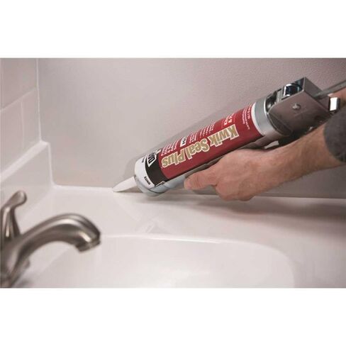 DAP 18510 Kwik Seal Plus Premium Kitchen and Bath Adhesive Caulk with Microban, 10.1 fl oz Capacity, White (Case of 12) in Saudi Arabia
