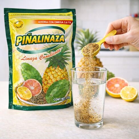 Piñalinaza Fiber Powder Pineapple Flavor 16.57 oz Flaxseed Fiber Blend with Canadian Linaza Natural Plant Based Powder Pineapple Taste Daily Use Wellness in Saudi Arabia