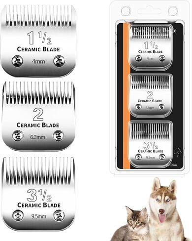 3 Pcs Professional Detachable Replacement Ceramic Blades set,compatible with Andis AGC,BDC,BGC,MBG Series,oster Classic 76/Star-Teq/Power-Teq Clippers，Cut Length 3/8-Inch 5/32-Inch 1/4-Inch in Saudi Arabia
