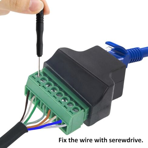4 قطع محول طرفي برغي RJ45 أنثى إلى 8 سنون، موصل إيثرنت، لوحة اندلاع الشبكة لشبكة إيثرنت Cat7 Cat6 Cat5 مع مفك براغي in Kuwait
