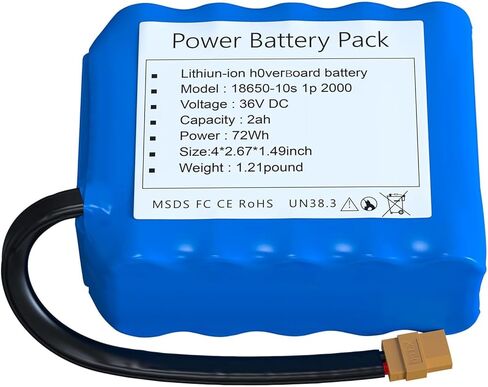 استبدال بطارية H0vегвоard 36V 2AH H0vегвоard استبدال بطارية ليثيوم قابلة للشحن مع موصل XT60. in Kuwait