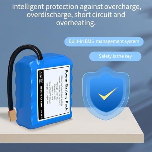 استبدال بطارية H0vегвоard 36V 2AH H0vегвоard استبدال بطارية ليثيوم قابلة للشحن مع موصل XT60. in Kuwait