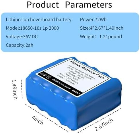 استبدال بطارية H0vегвоard 36V 2AH H0vегвоard استبدال بطارية ليثيوم قابلة للشحن مع موصل XT60. in Kuwait