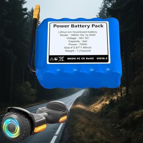 استبدال بطارية H0vегвоard 36V 2AH H0vегвоard استبدال بطارية ليثيوم قابلة للشحن مع موصل XT60. in Kuwait