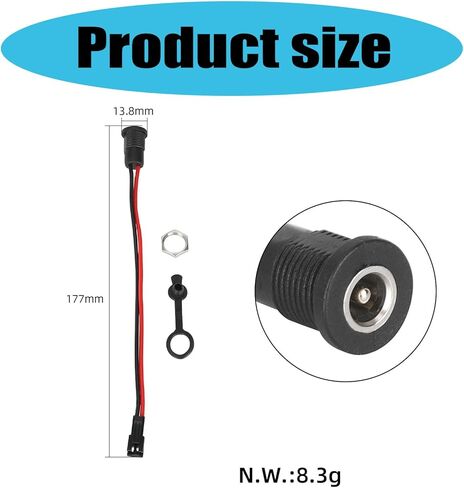 Electric Scooter Charging Sockets 5.5x2.1mm Female Sockets Panel Mount Waterproof Power Connector with Cable Scooter Accessories in Kuwait