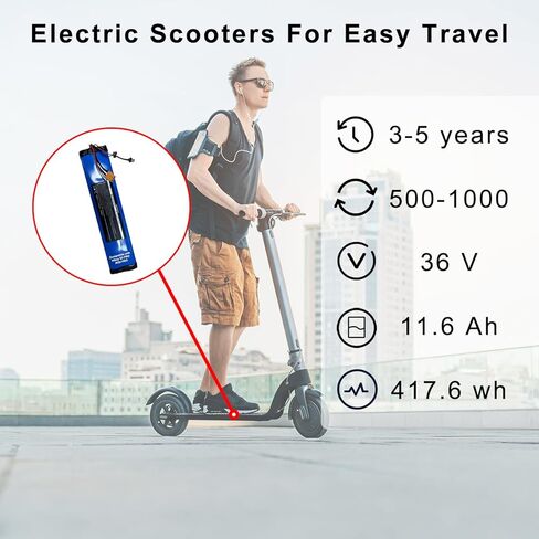 بطارية قابلة للشحن 36 فولت 11600 مللي أمبير في الساعة لهيبوي S2 PRO وKS4 PRO ذات سعة عالية، مع فتحات لولبية، تدوم طويلاً in Kuwait